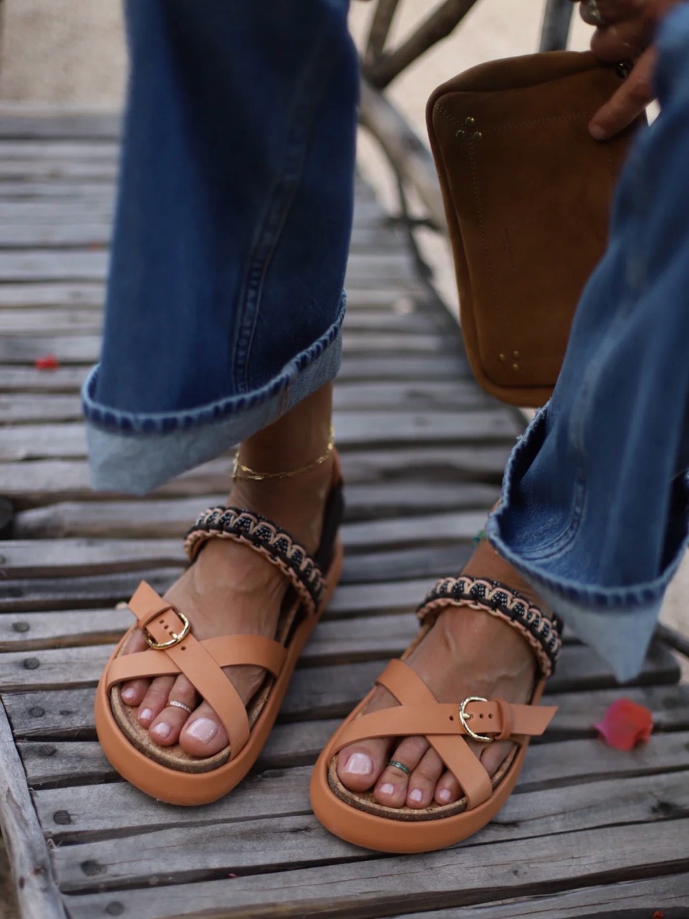 Ulla johnson lilou macrame sandal pecan brown